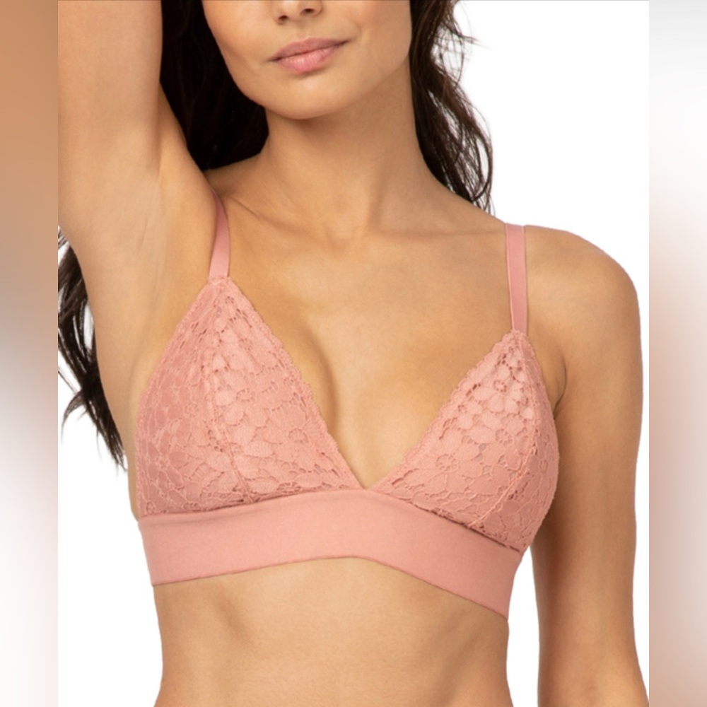 Lively Pink Lace bralette- shell pink